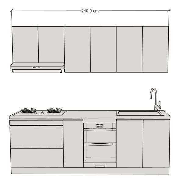 240CM 系統廚具-尺寸 240CM 系統廚具-尺寸