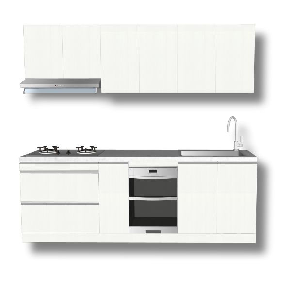 240CM 系統廚具-浮雕磁釉白 240CM 系統廚具-浮雕磁釉白